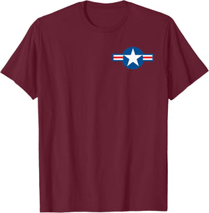 Vintage Air Force Roundel - USAF T-Shirt - T-Shirt | Maroon