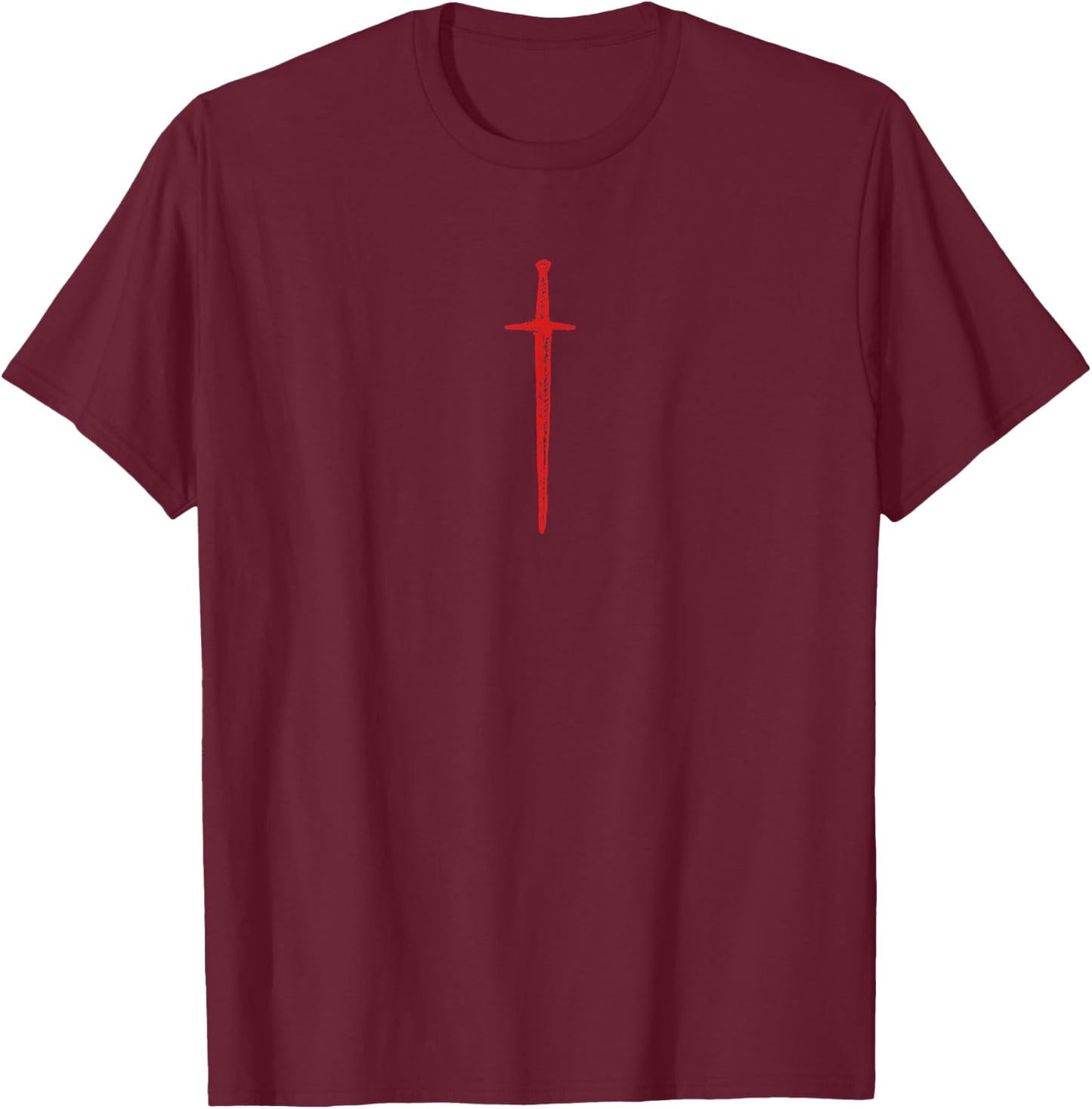 Medieval Sword King Knight Renaissance Strong Battle T-Shirt - T-Shirt | Maroon