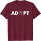 ADOPT Pawprint Cute Dog Cat Pet Shelter Rescue Dogs T-Shirt - T-Shirt | Maroon