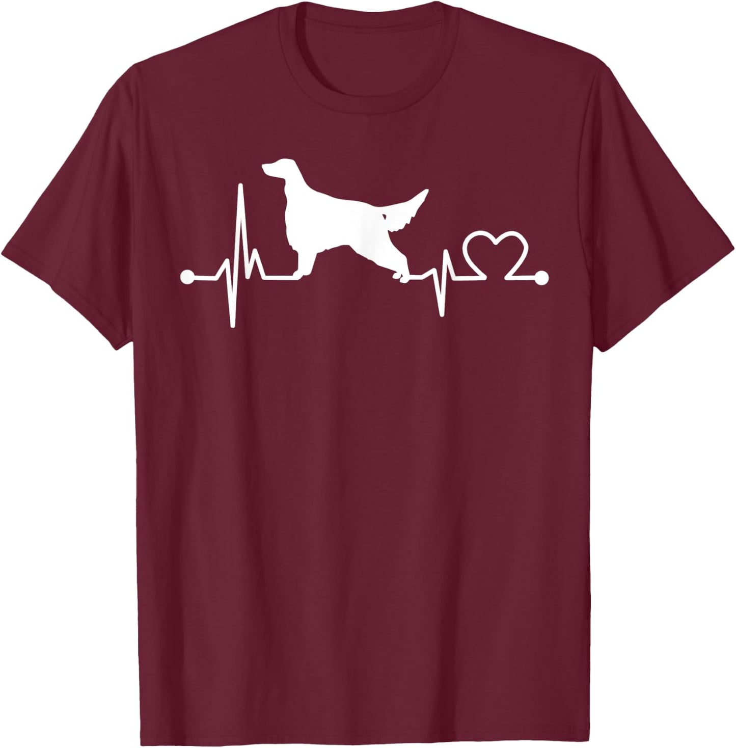 English Setter Heartbeat Funny Dog Pet Gift Kid/Women/Men T-Shirt - T-Shirt | Maroon
