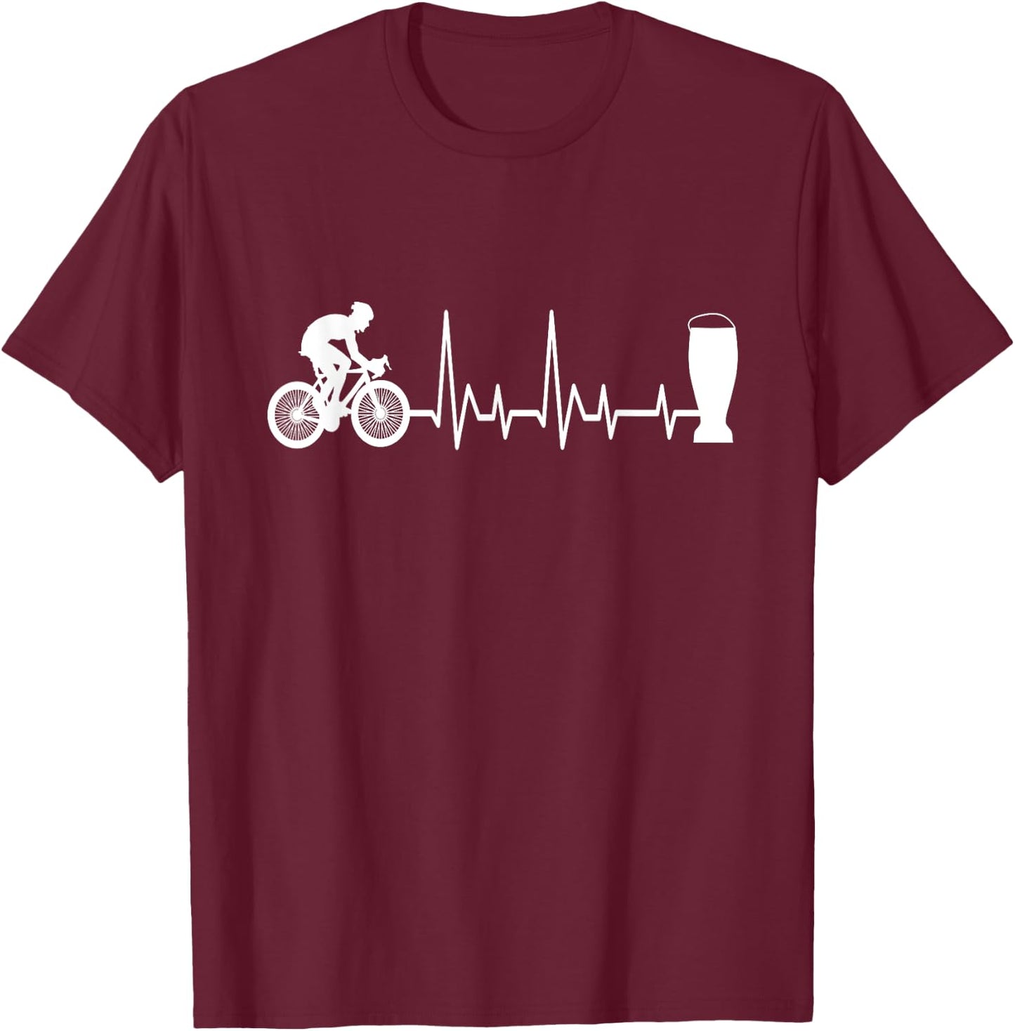 Road bike and beer - road bike cycling bike racing bike T-Shirt - T-Shirt | Maroon