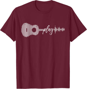 Play Acoustic Guitar Player Guitarist Gifts Music Lover Band T-Shirt - T-Shirt | Maroon