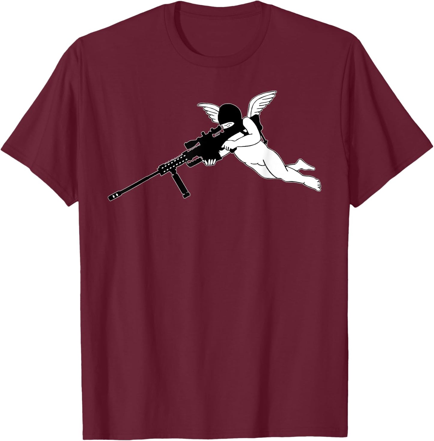 Angel with sniper. T-Shirt - T-Shirt | Maroon