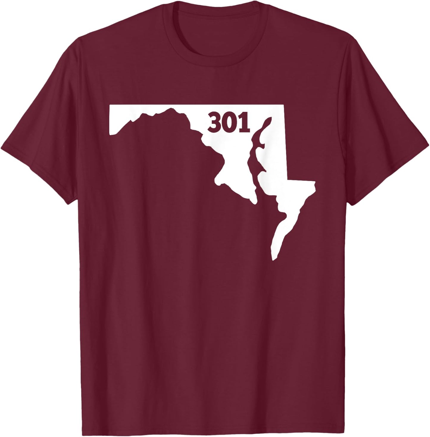 Maryland 301 Area Code T-Shirt - T-Shirt | Maroon