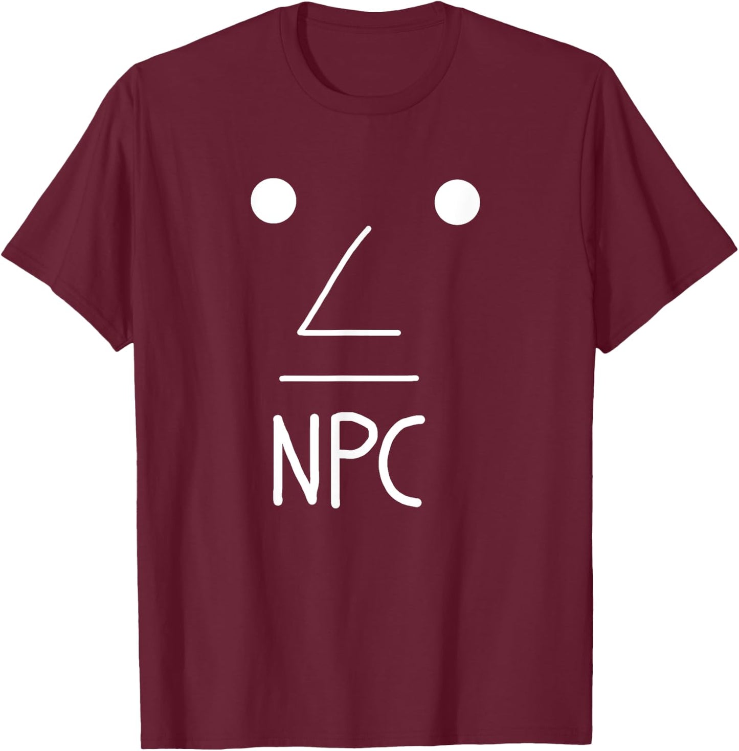 NPC Meme Shirt Non Playable Character Gray Meme Wojak T-Shirt - T-Shirt | Maroon