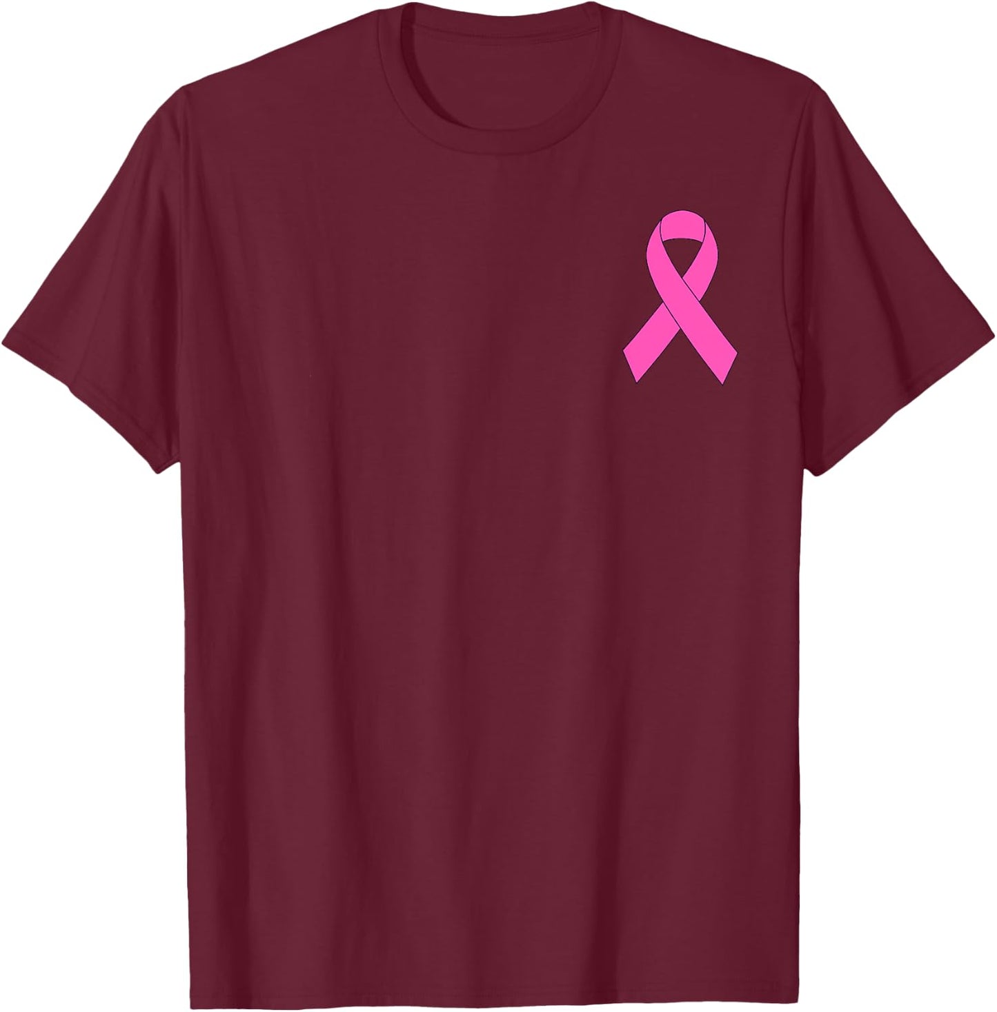 Cute Pink Ribbon Breast Cancer Awareness Women Men Kids T-Shirt - T-Shirt | Maroon