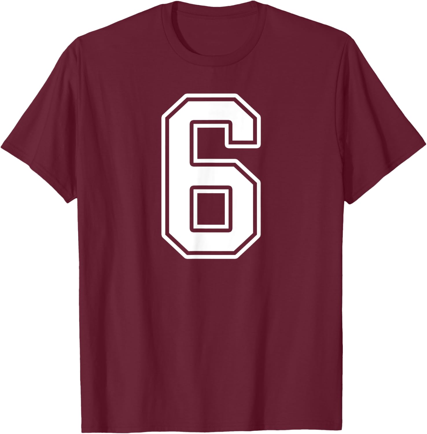 Number 6 Fan Player Jersey Style #6 Men Women Kids T-Shirt - T-Shirt | Maroon