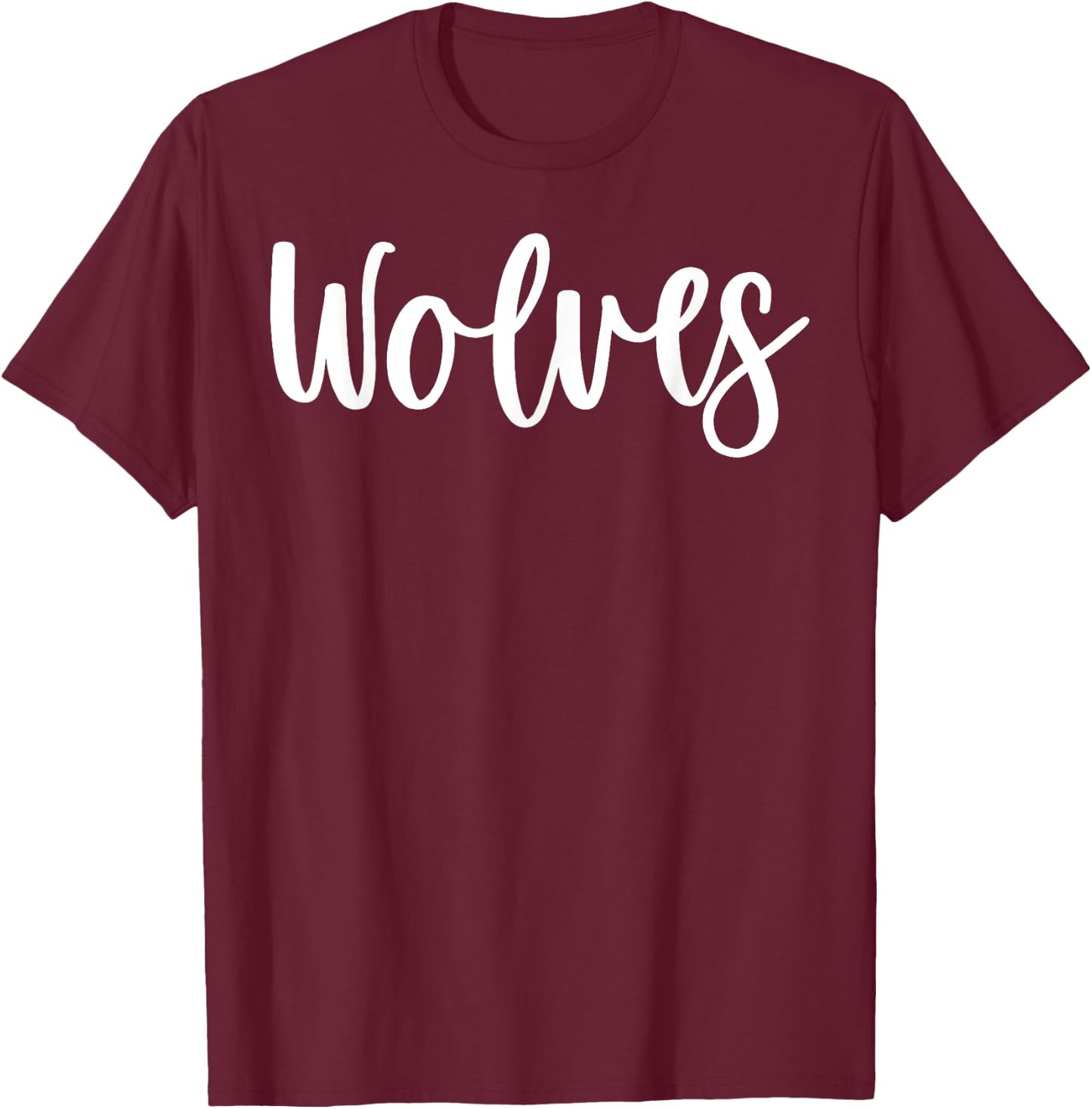Wolves School Spirit Team Mascot Game Night T-Shirt - T-Shirt | Maroon