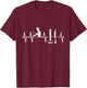 Cooking Heartbeat Funny Chef Cook Graphic T-Shirt - T-Shirt | Maroon