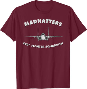 492nd Fighter Squadron The Madhatters T-Shirt - T-Shirt | Maroon