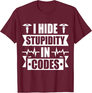 Medical coder medical coding T-Shirt - T-Shirt | Maroon