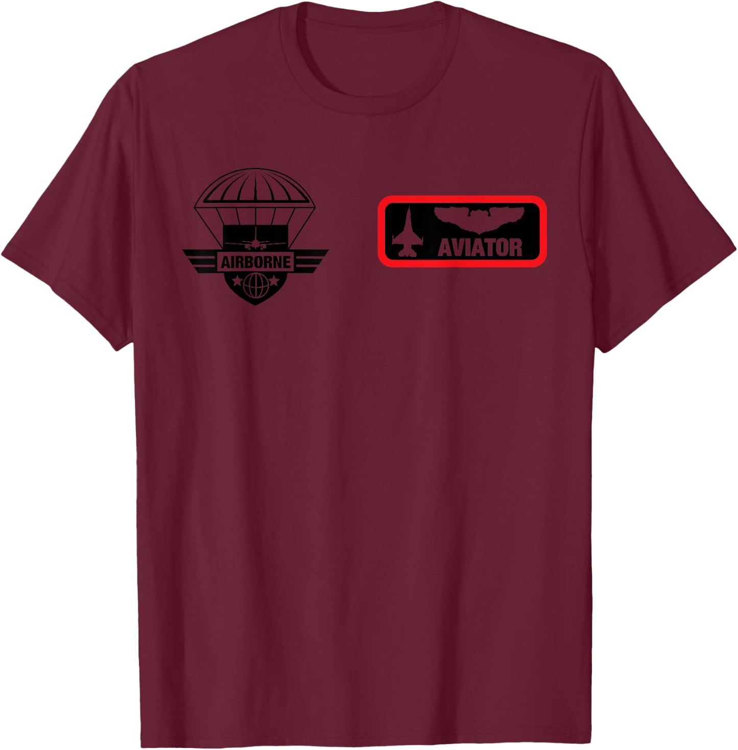 Military Aviator Jet Fighter Pilot Halloween Costume Idea T-Shirt - T-Shirt | Maroon
