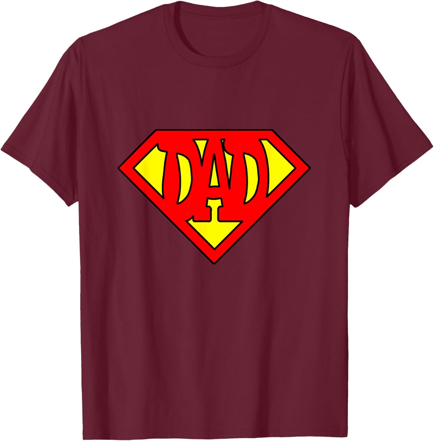 Superdad Super Dad Super Hero Superhero Father's Day Vintage T-Shirt - T-Shirt | Maroon