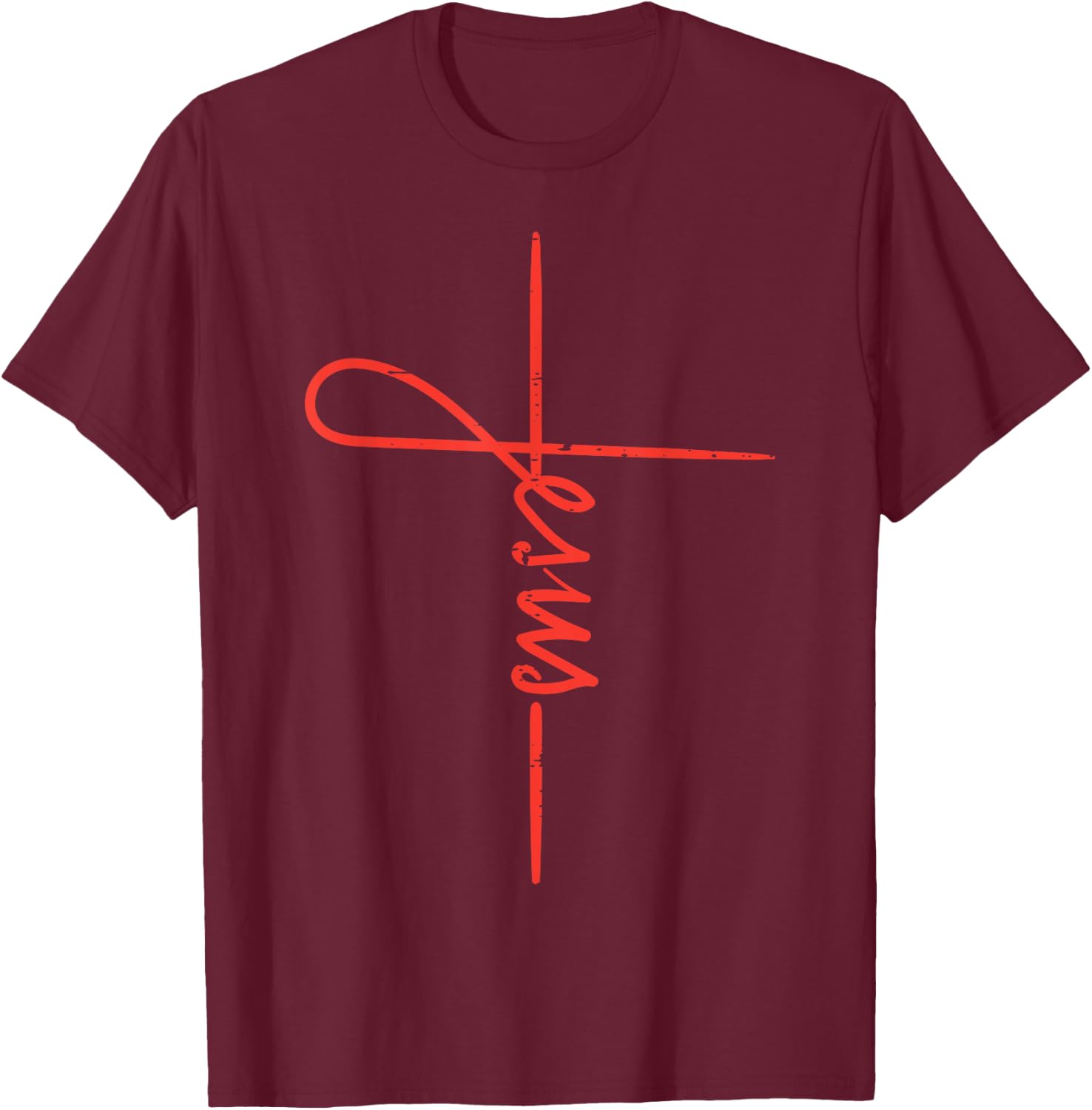 Jesus Cross God Faith Religious Christian Men Women Kids T-Shirt - T-Shirt | Maroon