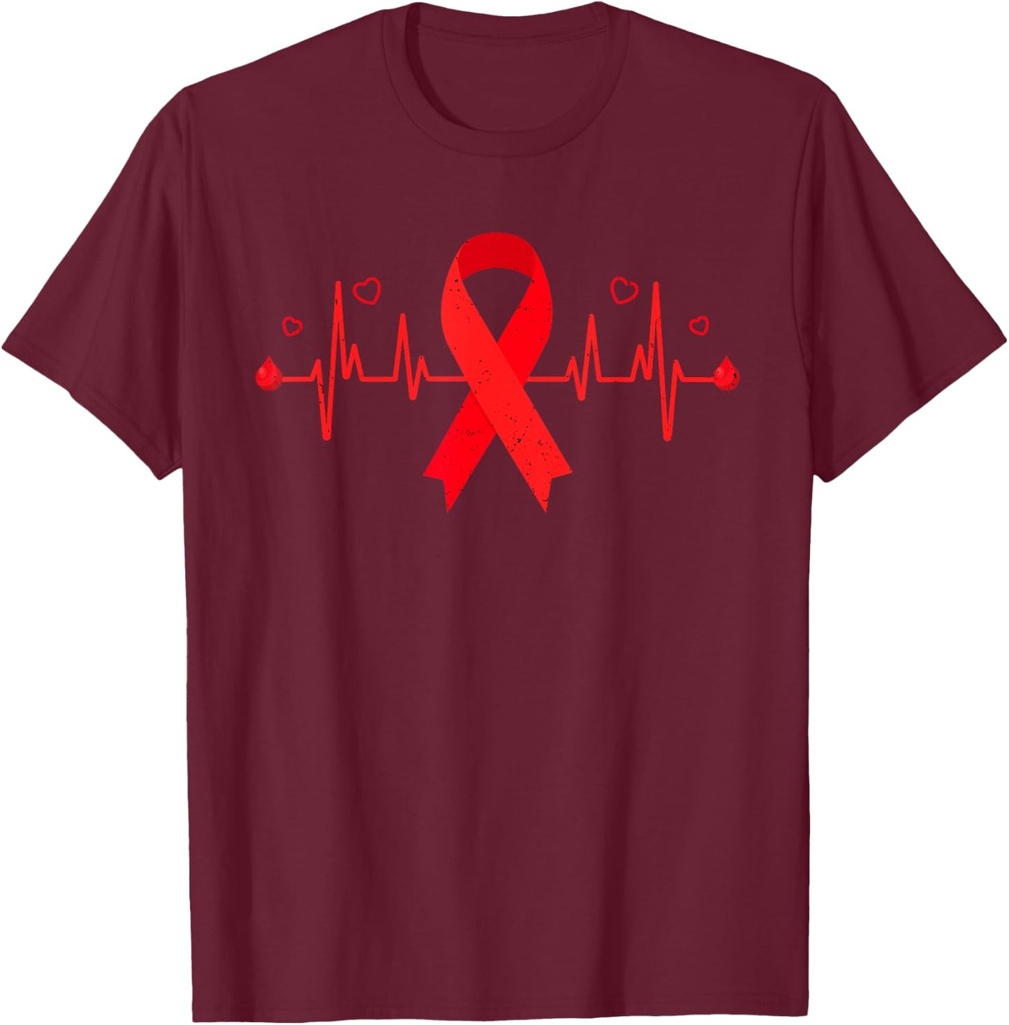 Blood Clot Ribbon Pulmonary Embolism Survivor PE Supporter T-Shirt - T-Shirt | Maroon