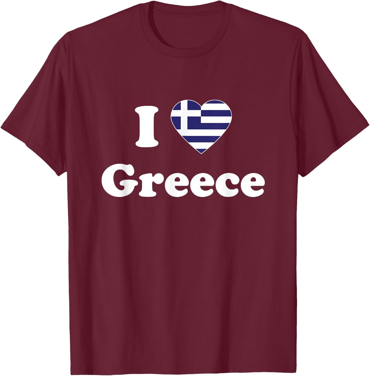 I Love Greece I Heart Greece Greek T-Shirt - T-Shirt | Maroon