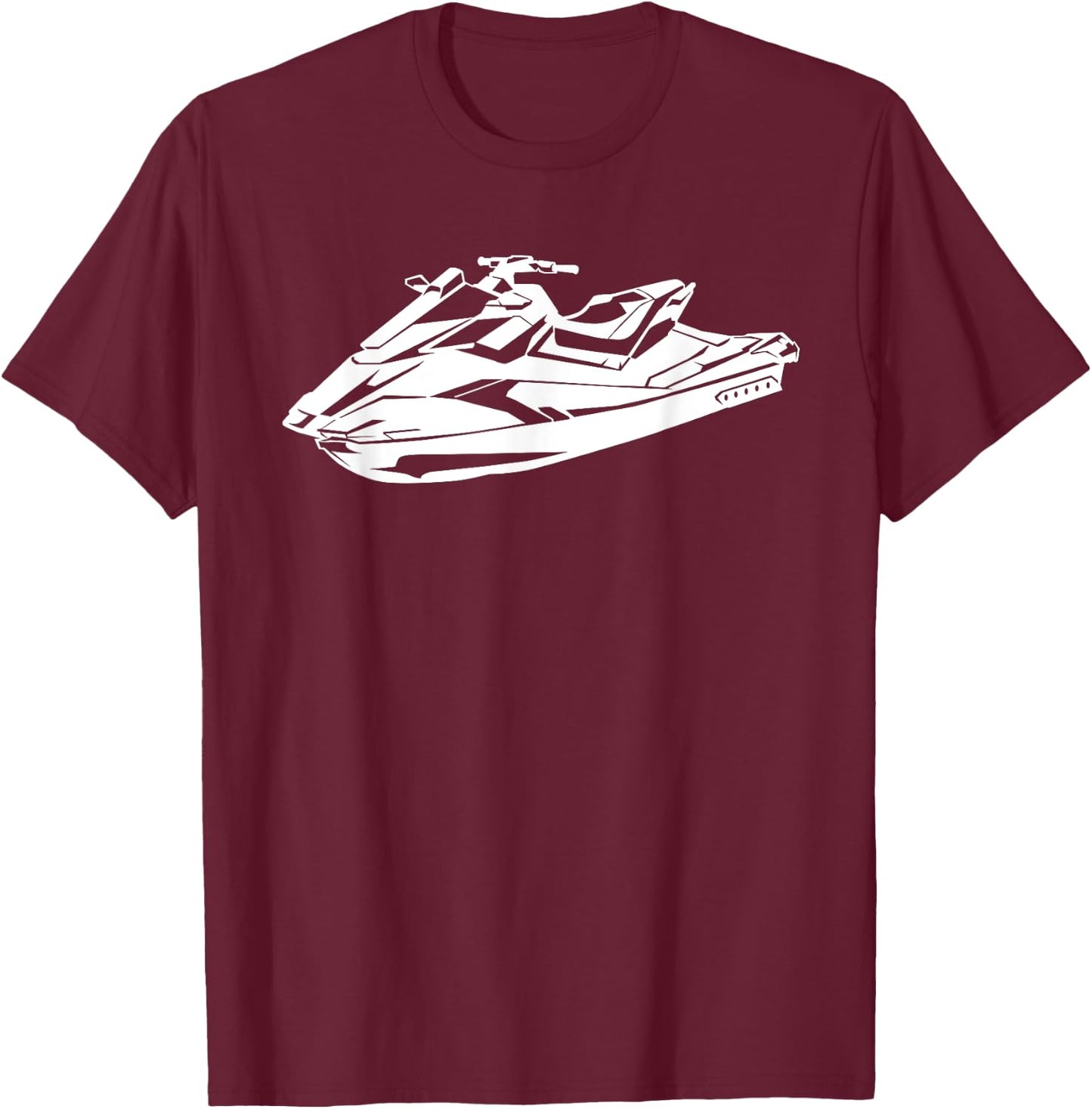 Silhouette Jet Ski Water Sports Skiing Rider Skier Boating T-Shirt - T-Shirt | Maroon