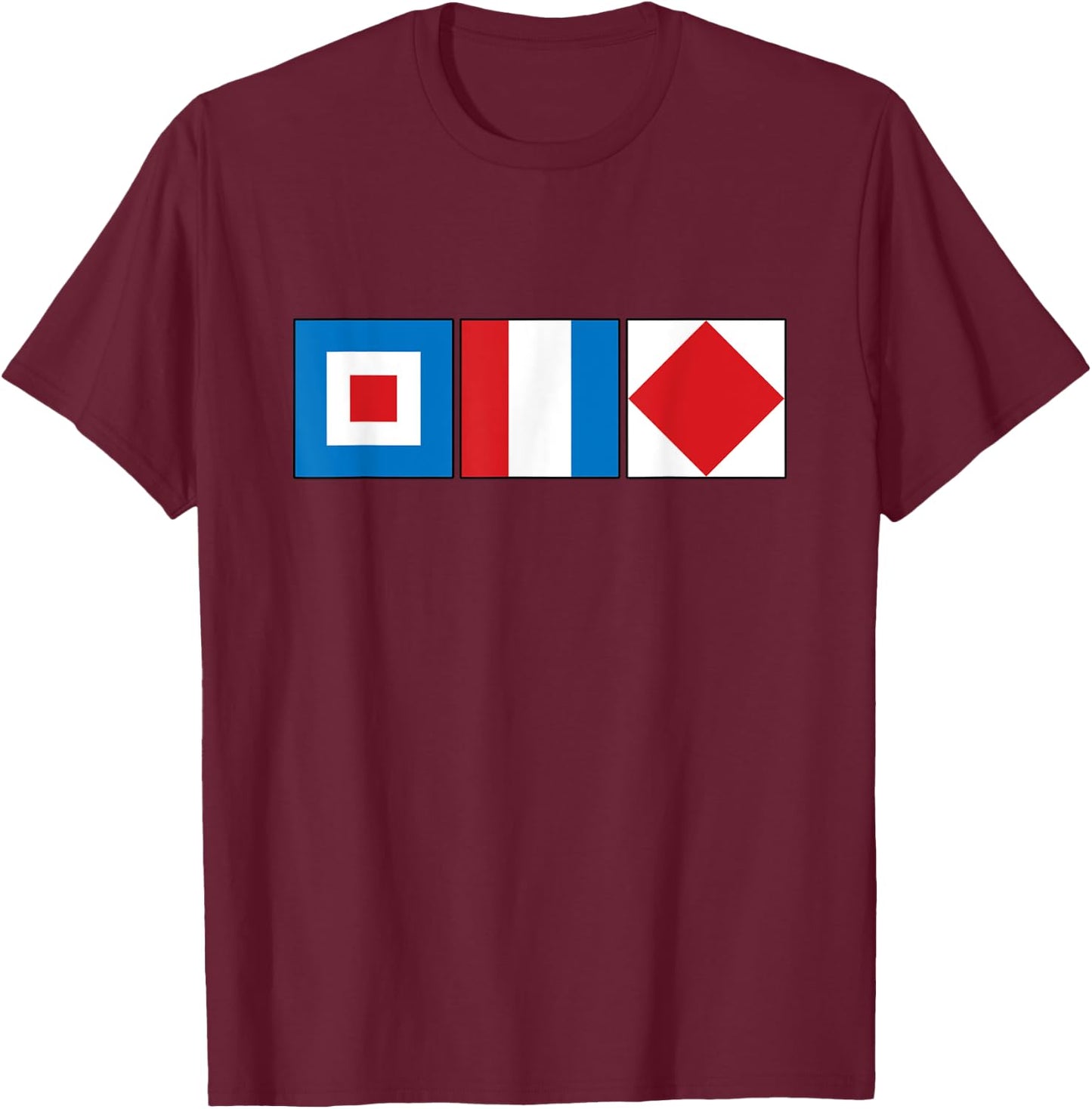 Funny WTF Sailing Nautical Flag Alphabet T-Shirt - T-Shirt | Maroon