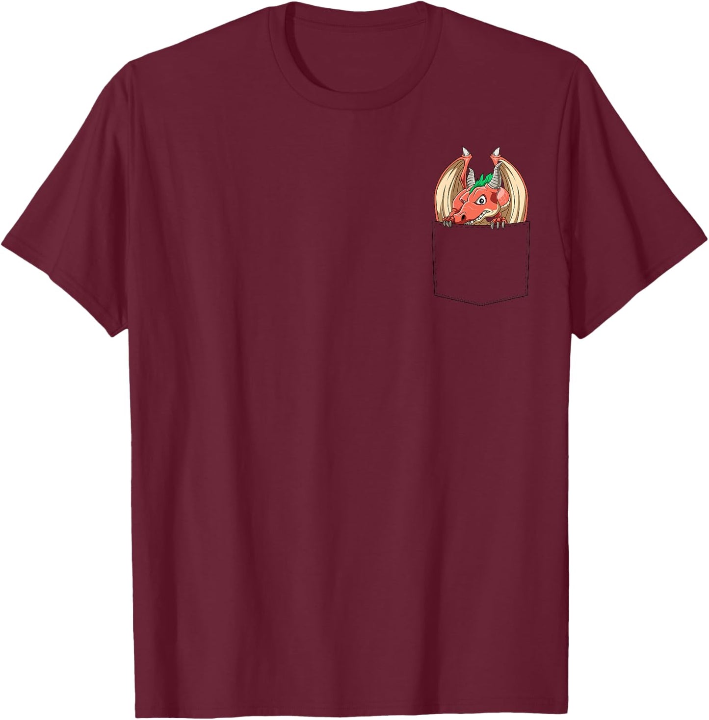 Dragon Pocket Dragon In Pocket Funny Dragon Peeking T-Shirt - T-Shirt | Maroon