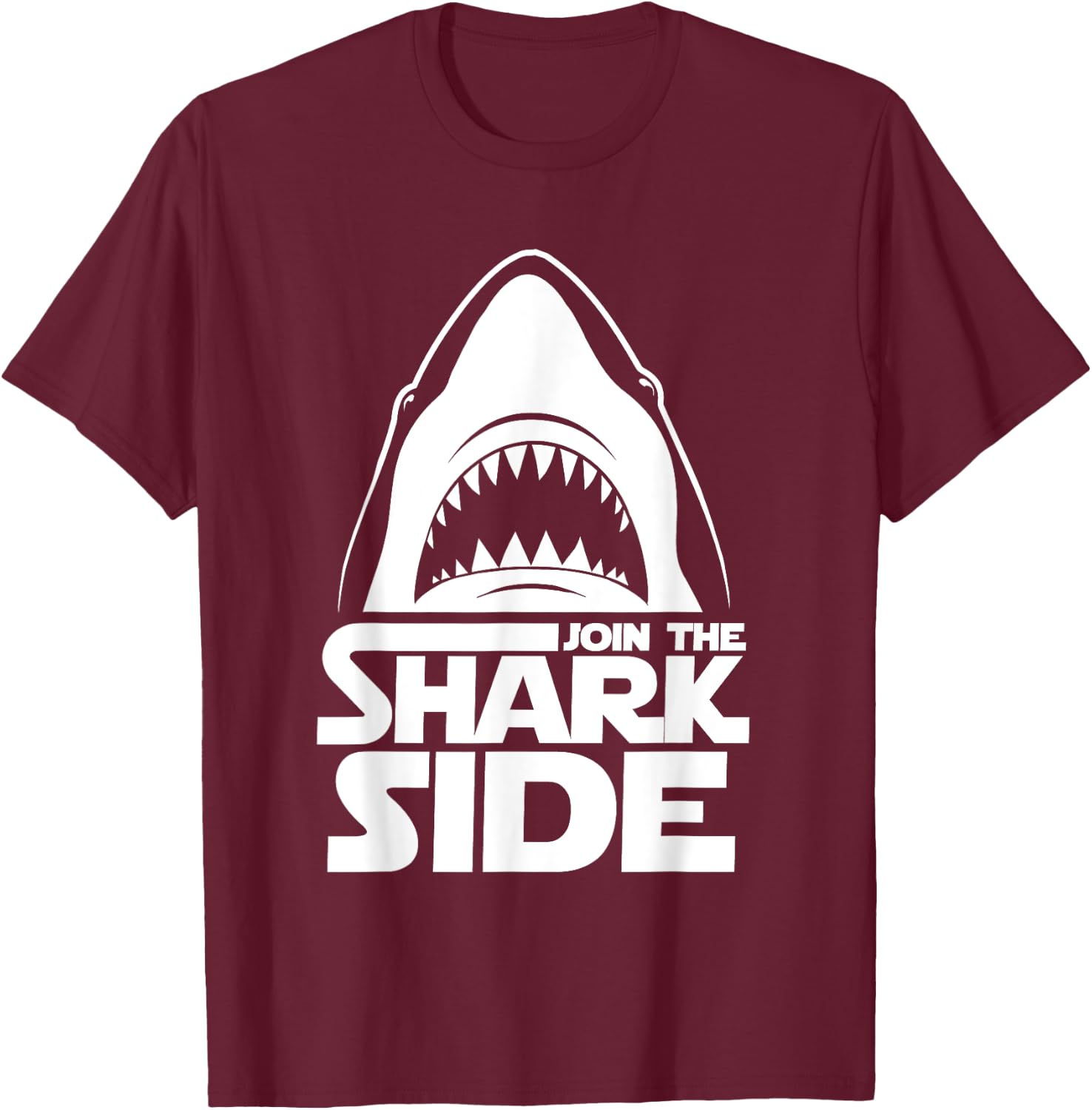 Join The Shark Side - Funny Shark Lover Ocean Wildlife T-Shirt - T-Shirt | Maroon