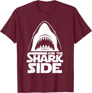 Join The Shark Side - Funny Shark Lover Ocean Wildlife T-Shirt - T-Shirt | Maroon