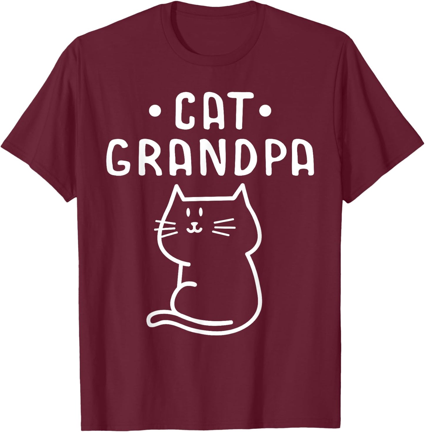 Meow Cat Grandfather Best Grandpa Ever Grandparents Day Men Women T-Shirt - T-Shirt | Maroon