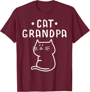 Meow Cat Grandfather Best Grandpa Ever Grandparents Day Men Women T-Shirt - T-Shirt | Maroon