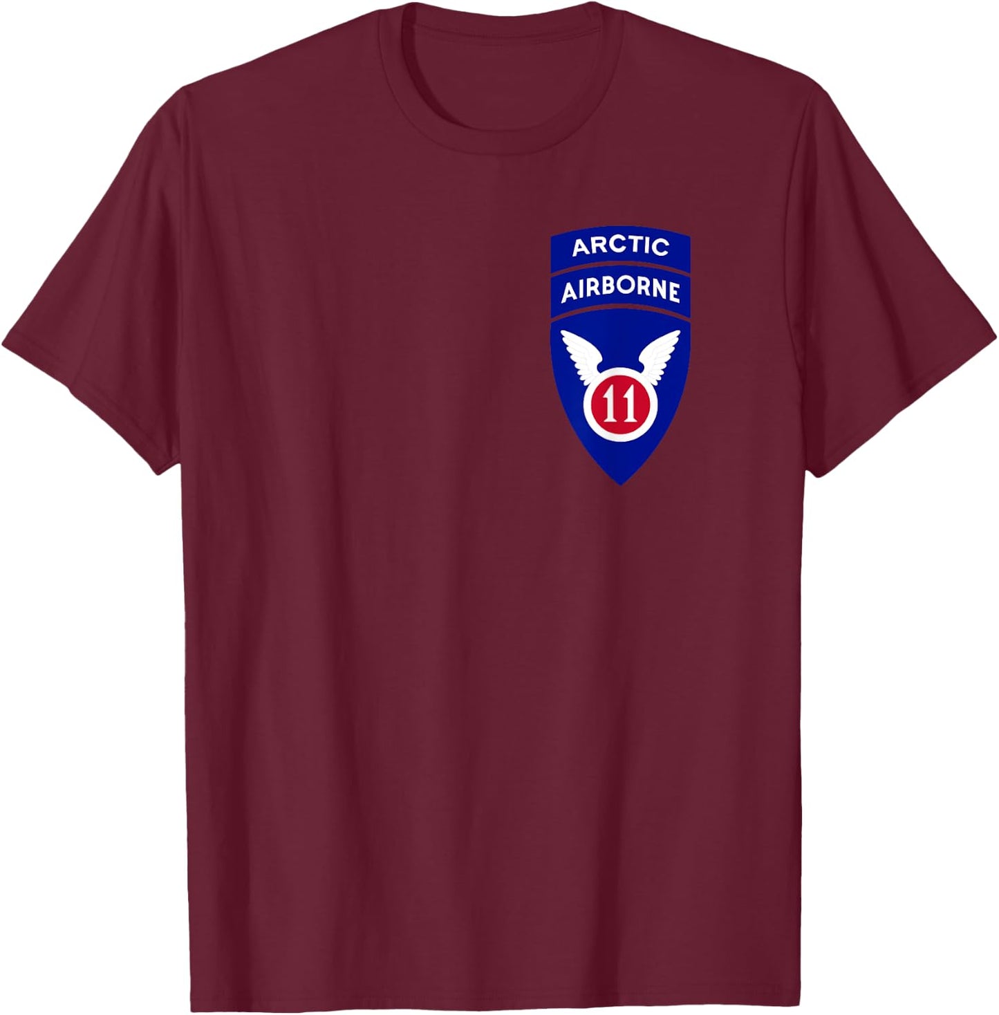 11th Airborne Division Patch - Arctic Angels T-Shirt - T-Shirt | Maroon
