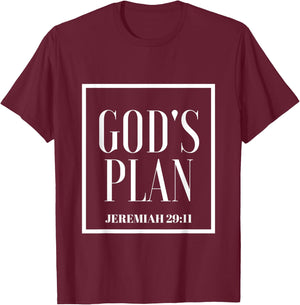 God's Plan - Bible church to prosper in Jesus T-Shirt - T-Shirt | Maroon