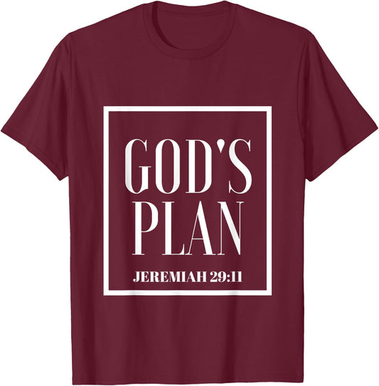 God's Plan - Bible church to prosper in Jesus T-Shirt - T-Shirt | Maroon