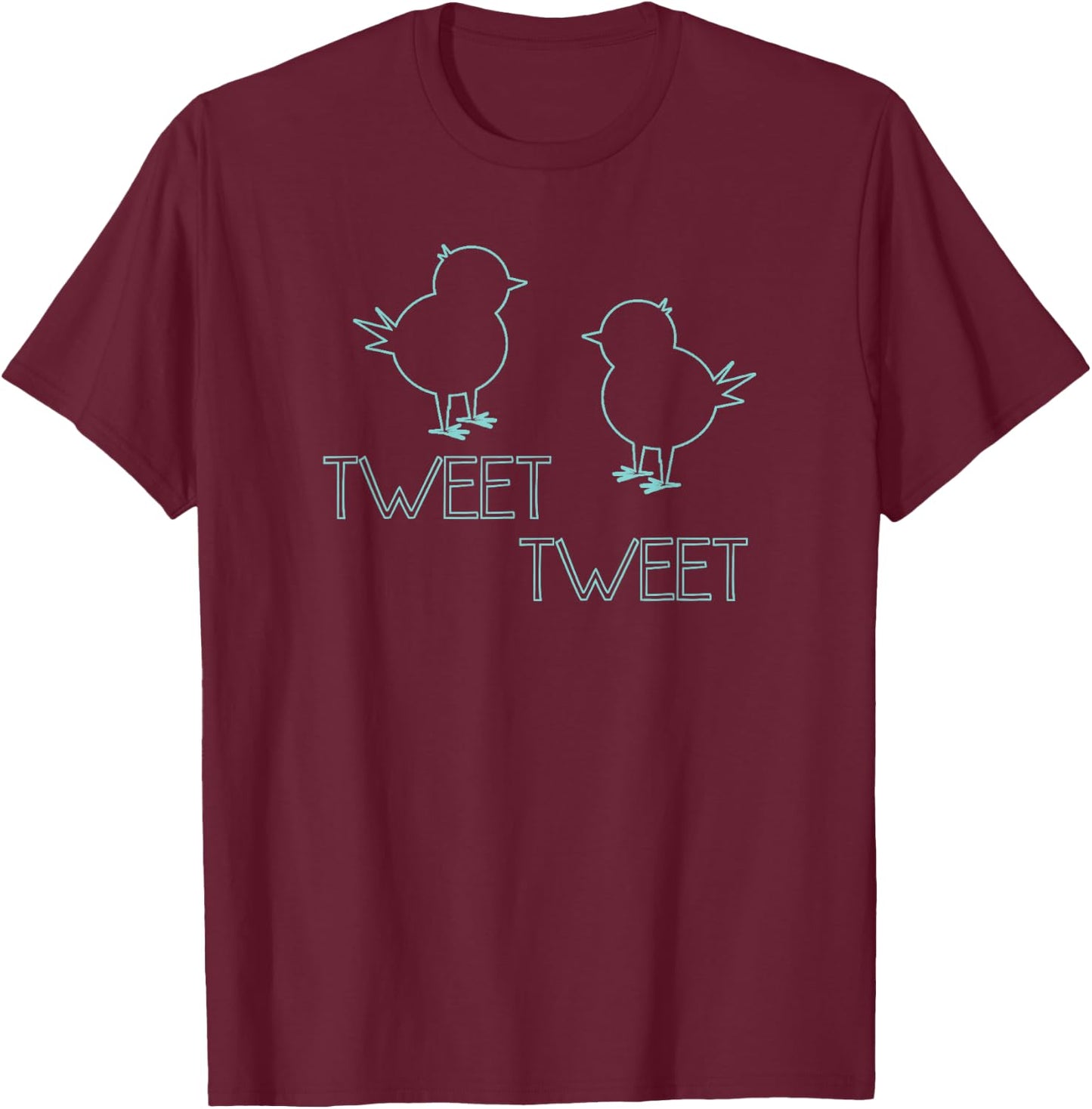 Trendy Tweet Tweet Birds Silhouette T-Shirt - T-Shirt | Maroon