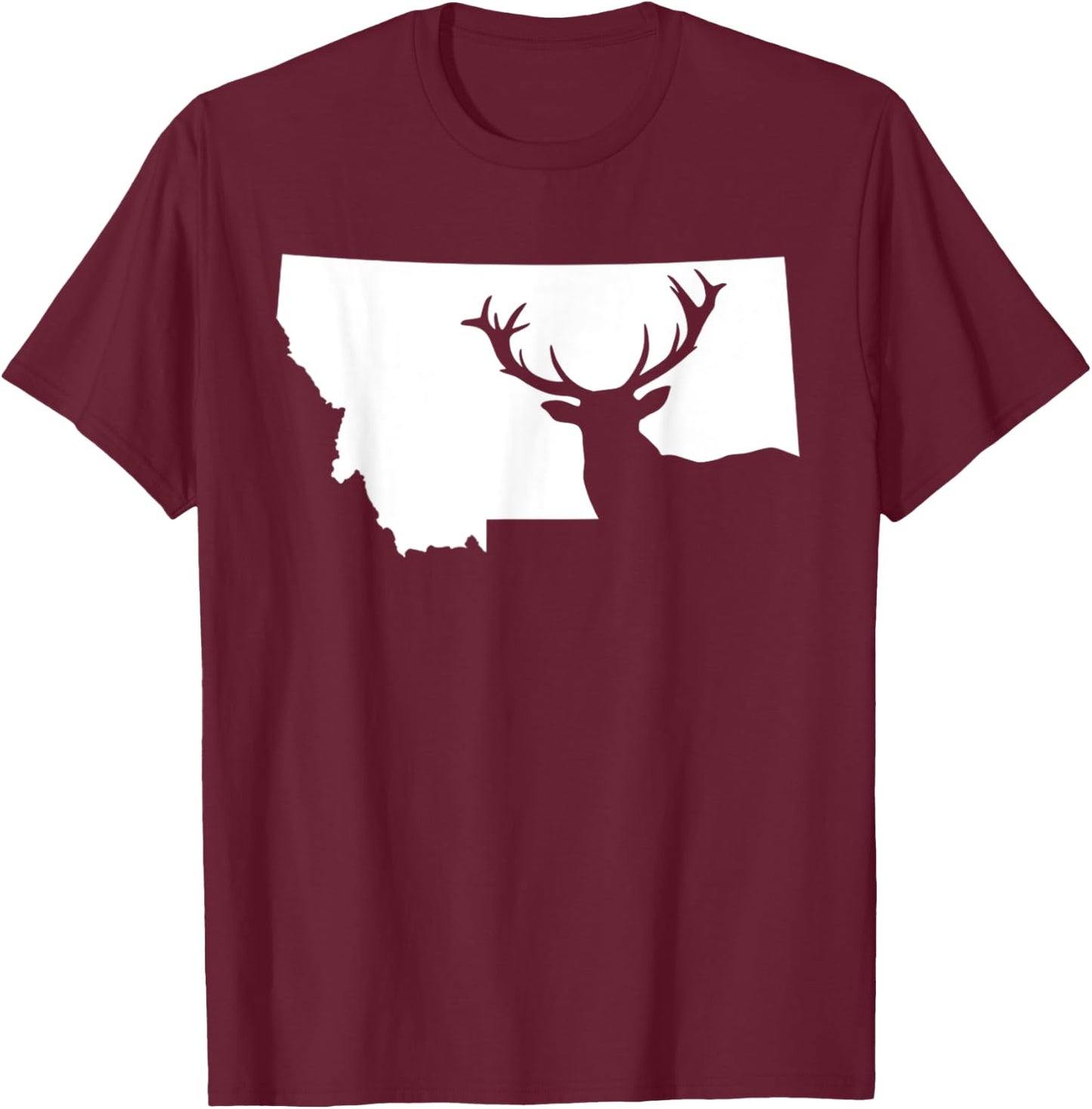 Montana Elk Hunting Cool Montana Hunters Hunting T-Shirt - T-Shirt | Maroon