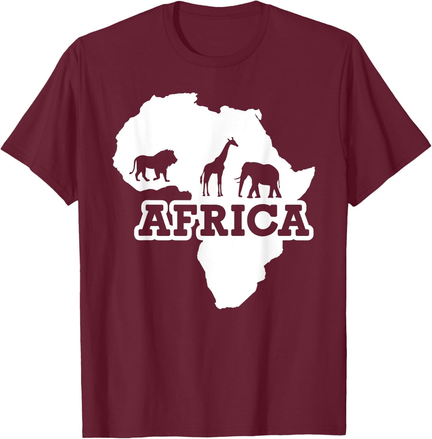 Africa Map T-Shirt - T-Shirt | Maroon
