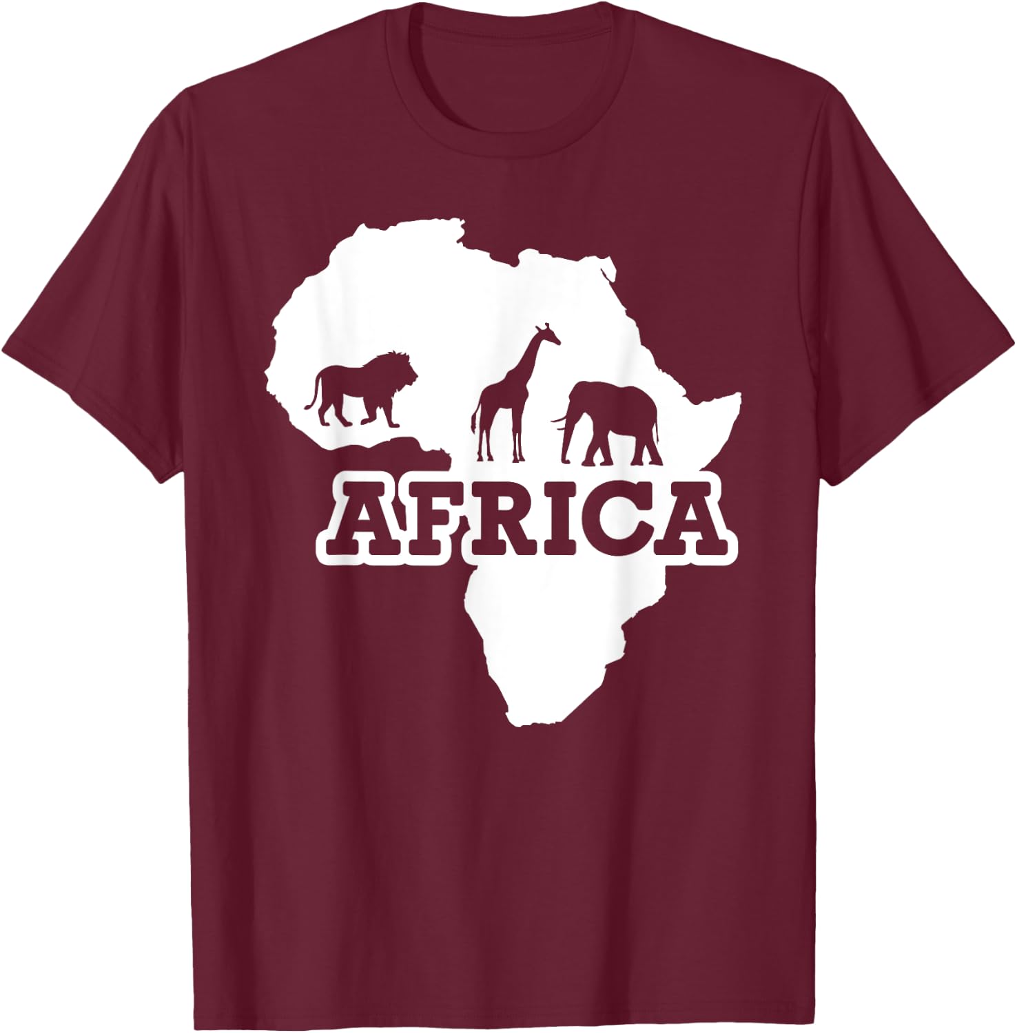 Africa Map T-Shirt - T-Shirt | Maroon