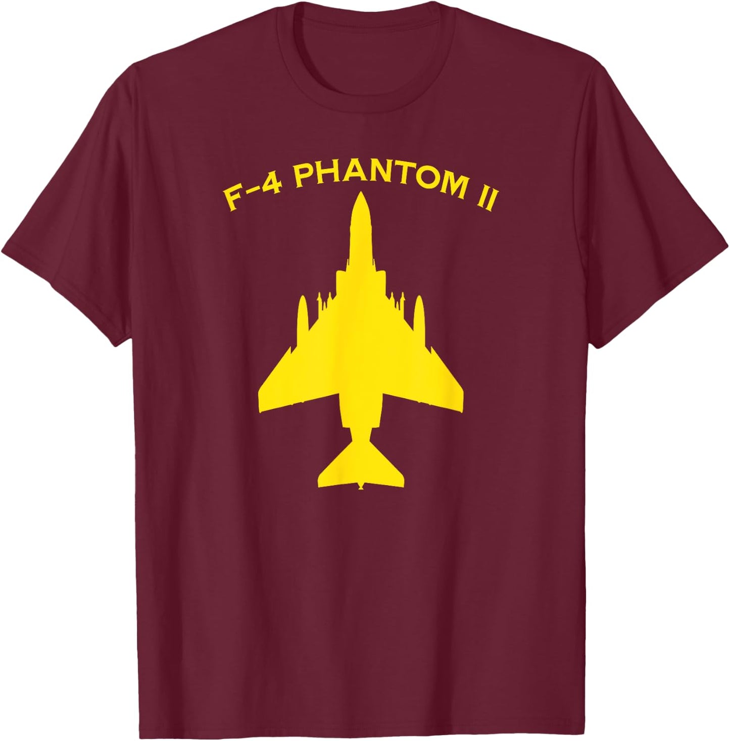 F-4 Phantom II Naval Fighter Bomber Jet Interceptor Aircraft T-Shirt - T-Shirt | Maroon