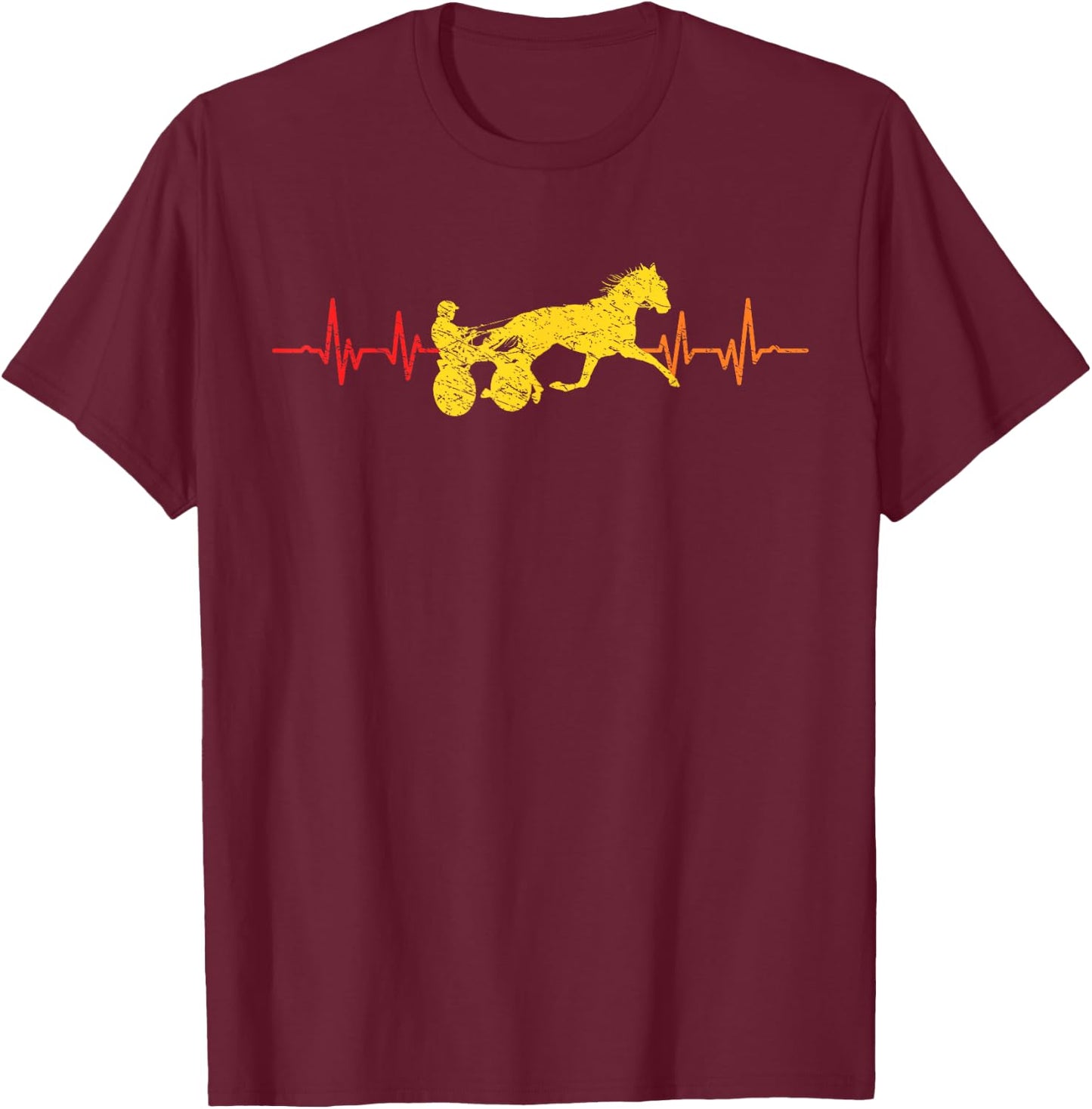 Retro Harness Racing Horse Racing Trotting Harness Racer T-Shirt - T-Shirt | Maroon