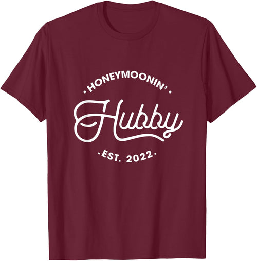 Honeymoonin' Hubby Est 2022 Wife Husband Newlywed Matching
