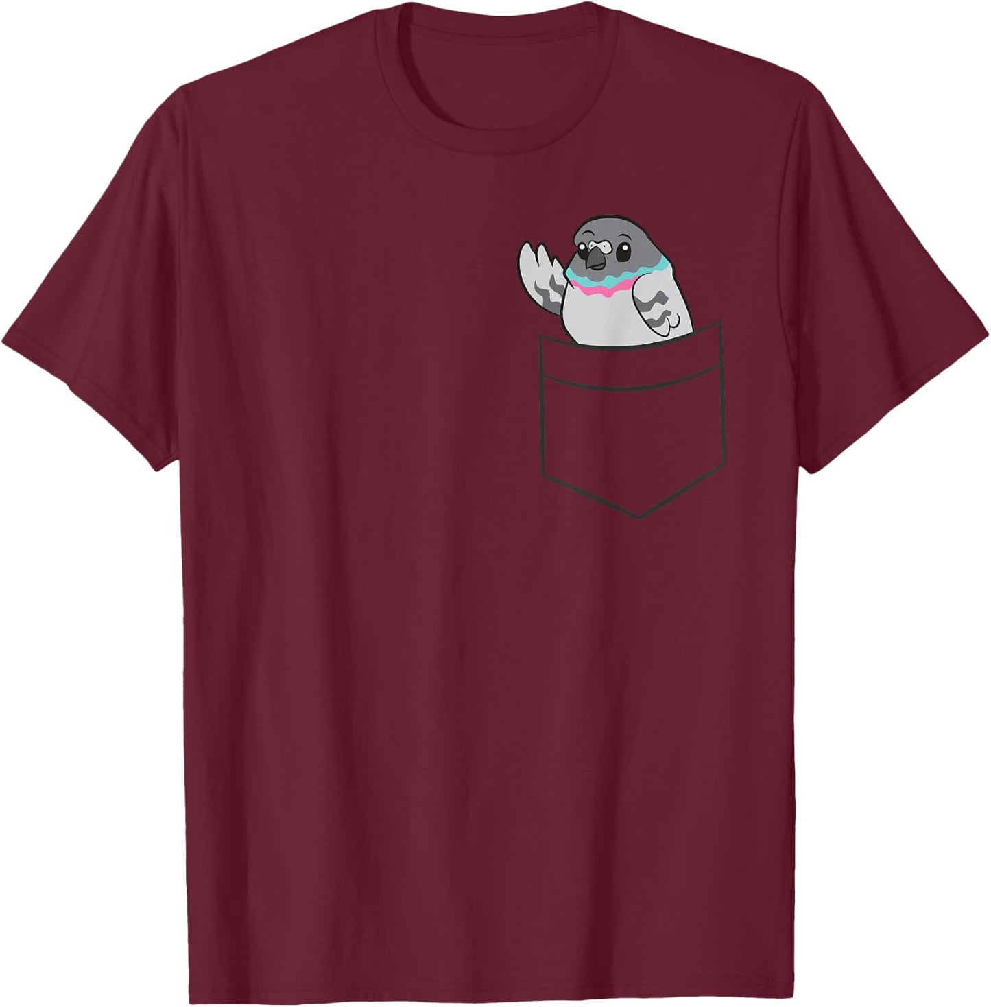 Pigeon Lover Pigeon In a Pocket T-Shirt - T-Shirt | Maroon