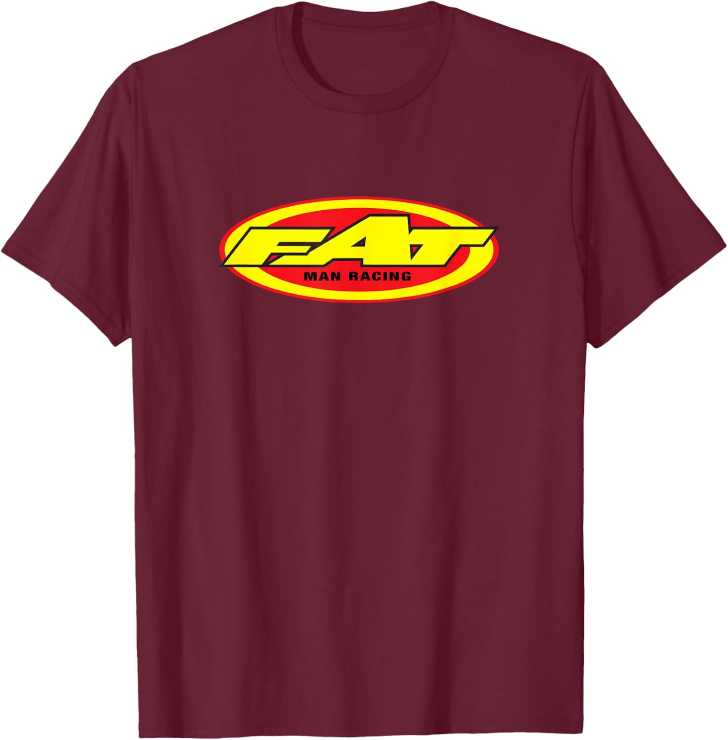 Fat Man Racing Funny Motocross Dirt Bike T-Shirt - T-Shirt | Maroon
