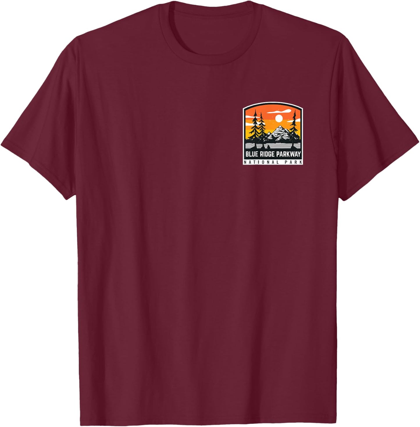 Vintage Blue Ridge Parkway North Carolina Nature Hiking Trip T-Shirt - T-Shirt | Maroon