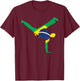 Brazil Flag Capoeira Dancer MMA Afro Brazilian Kick Fighter T-Shirt - T-Shirt | Maroon