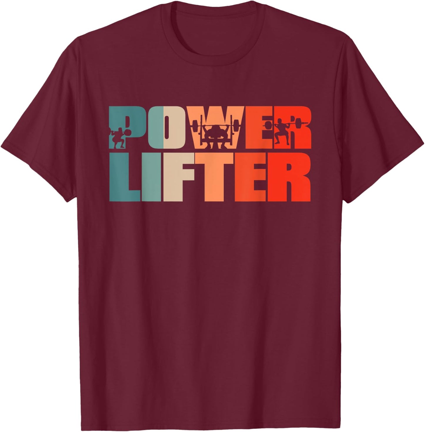 Retro Powerlifting Gym Weightlifting - Vintage Powerlifter T-Shirt - T-Shirt | Maroon