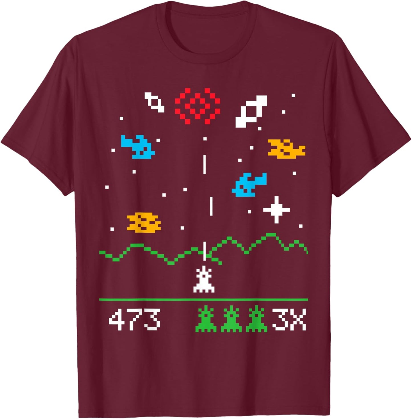 Sheldon Nerdy Vintage Astro Attack Video Gamer Geek Gift T-Shirt - T-Shirt | Maroon