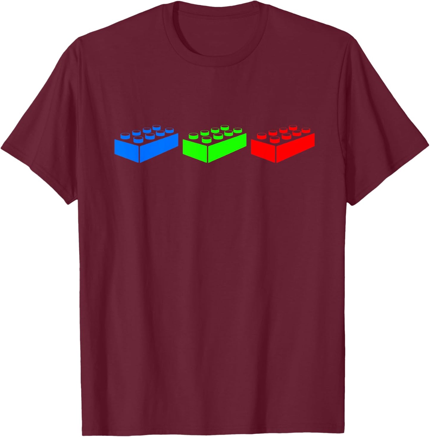 Building Blocks Bricks Master Builder Engineer Construction Small T-Shirt - T-Shirt | Maroon