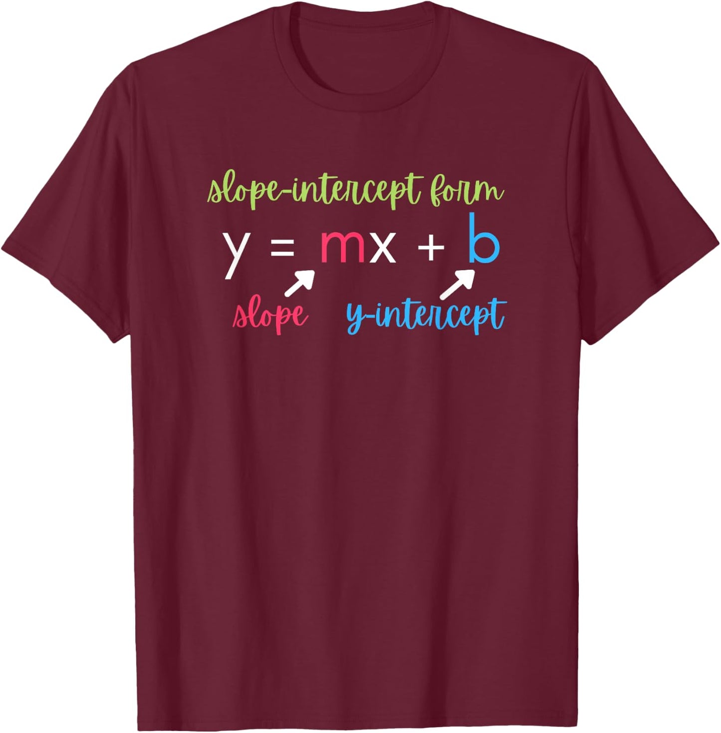 Math Teacher Slope Intercept Form Algebra Women T-Shirt - T-Shirt | Maroon