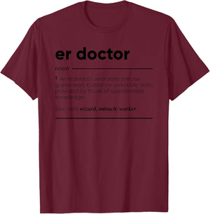 Gifts For ER Doctor -Adults Grey T-Shirt - T-Shirt | Maroon