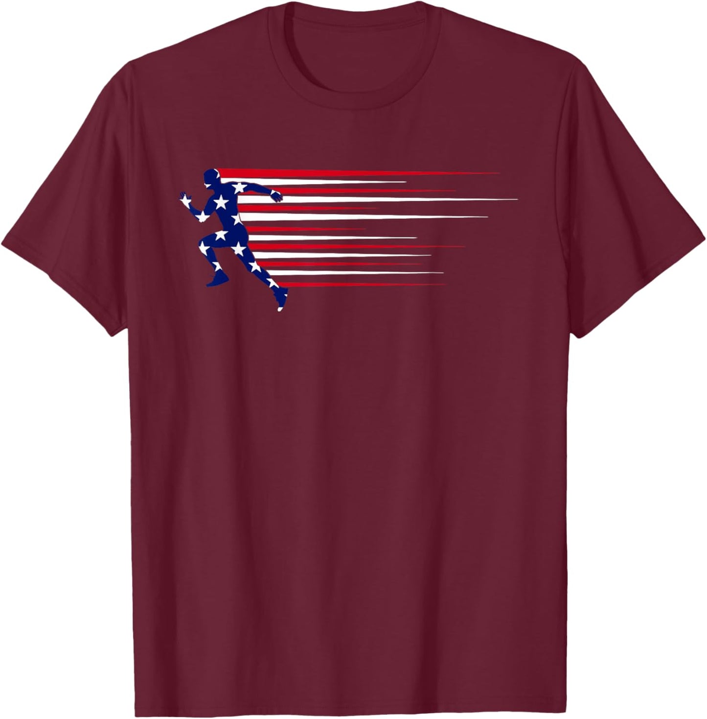 Best USA American Flag Track And Field Gift Team Men Women T-Shirt - T-Shirt | Maroon
