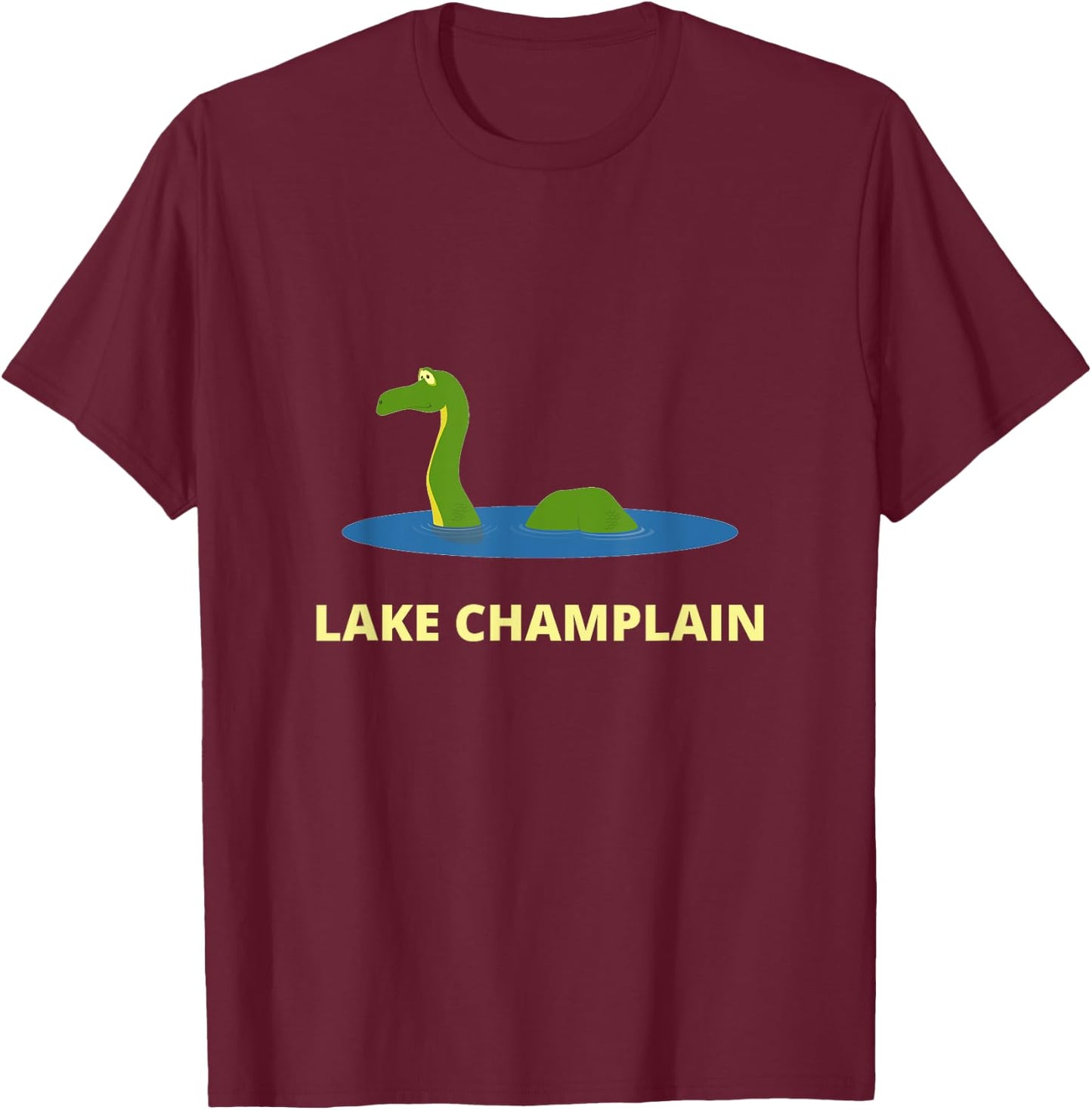 Lake Champlain Champ Lake Monster NY VT for Kids Boys Girls T-Shirt - T-Shirt | Maroon