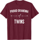 Proud Grandma of Twins Shirt - Twins Pregnancy Announcement T-Shirt - T-Shirt | Maroon