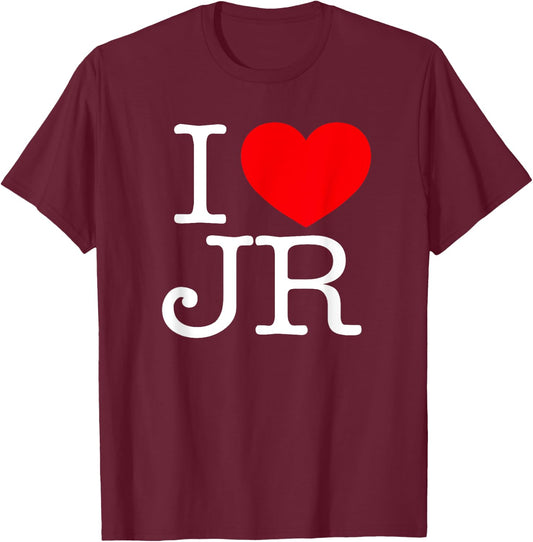 I Love (Heart) JR T-Shirt - T-Shirt | Maroon